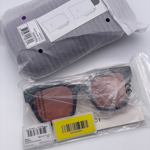 GUCCI GG0998S 002 Black/White/Orange Women Sunglasses - Picture 11 of 12